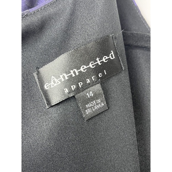 Connected Apparell‎ Violet Black Floral Whimsigoth Jacquard Sheath Dress Size 14 - Picture 8 of 15